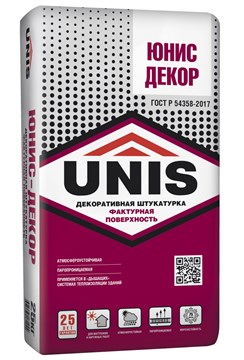 Штукатурка UNIS ЮНИС-ДЕКОР декоративная цементная  25 кг unisdekor25 - фото 4510