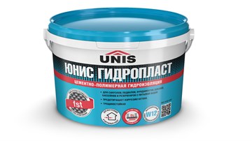 Армированная цементно-полимерная гидроизоляция UNIS ГИДРОПЛАСT W12 5 кг unisgidroplast5 - фото 4514