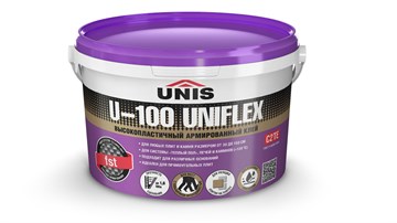 Клей UNIS U-100 UNIFLEX С2ТЕ высокопластичный для керамогранита крупного формата  5 кг ведро unisu1005b - фото 4529