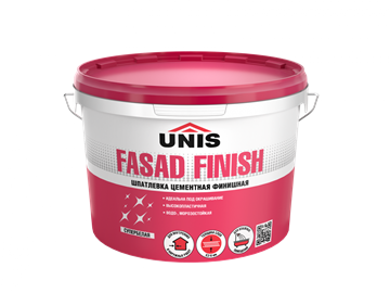 Шпатлевка UNIS FASAD FINISH цементная супербелая финишная  5 кг unisFASADFINISH20-1 - фото 4531