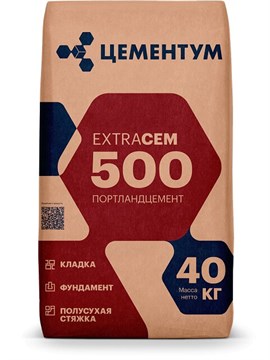 Цемент ExstraCEM 500 (ЦЕМ II/A-И 42,5Б) 40кг БП-00000671 - фото 4922