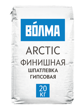 Смесь сухая шпаклевочная на гипсовом вяжущем "ВОЛМА-Arctic" 20 кг 4958 - фото 8172