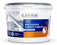 Краска акриловая ЛАКРА фасадная суперстойкая белоснежная 14 кг 8306490