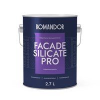 КРАСКА ФАСАДНАЯ "FACADE SILICATE PRO" СИЛИКАТНАЯ БАЗА А 2,7 Л (1) "KOMANDOR" 4564